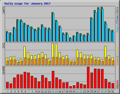 Daily usage for January 2017