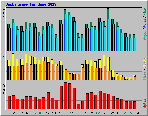 Daily usage for June 2025