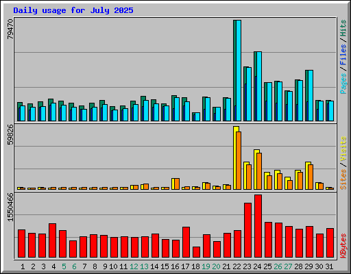 Daily usage for July 2025