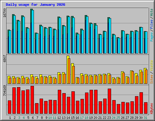 Daily usage for January 2026