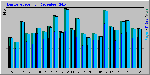 Hourly usage for December 2014