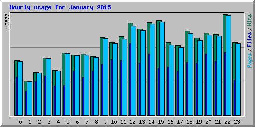 Hourly usage for January 2015
