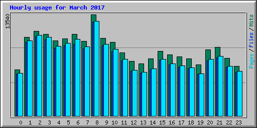 Hourly usage for March 2017