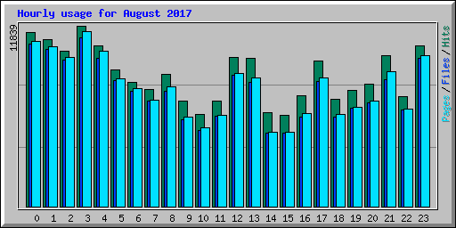 Hourly usage for August 2017