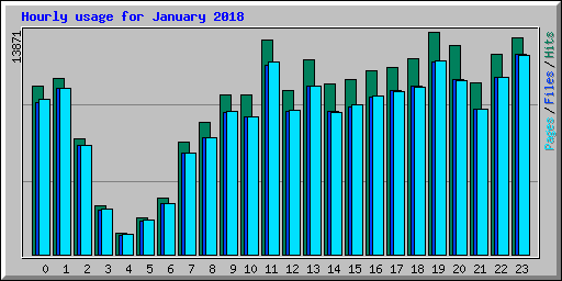 Hourly usage for January 2018
