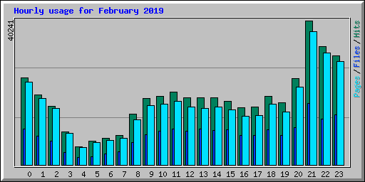 Hourly usage for February 2019