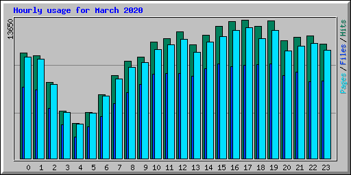 Hourly usage for March 2020