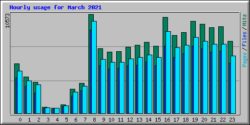 Hourly usage for March 2021