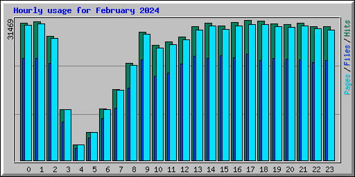 Hourly usage for February 2024