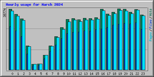 Hourly usage for March 2024