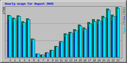 Hourly usage for August 2026